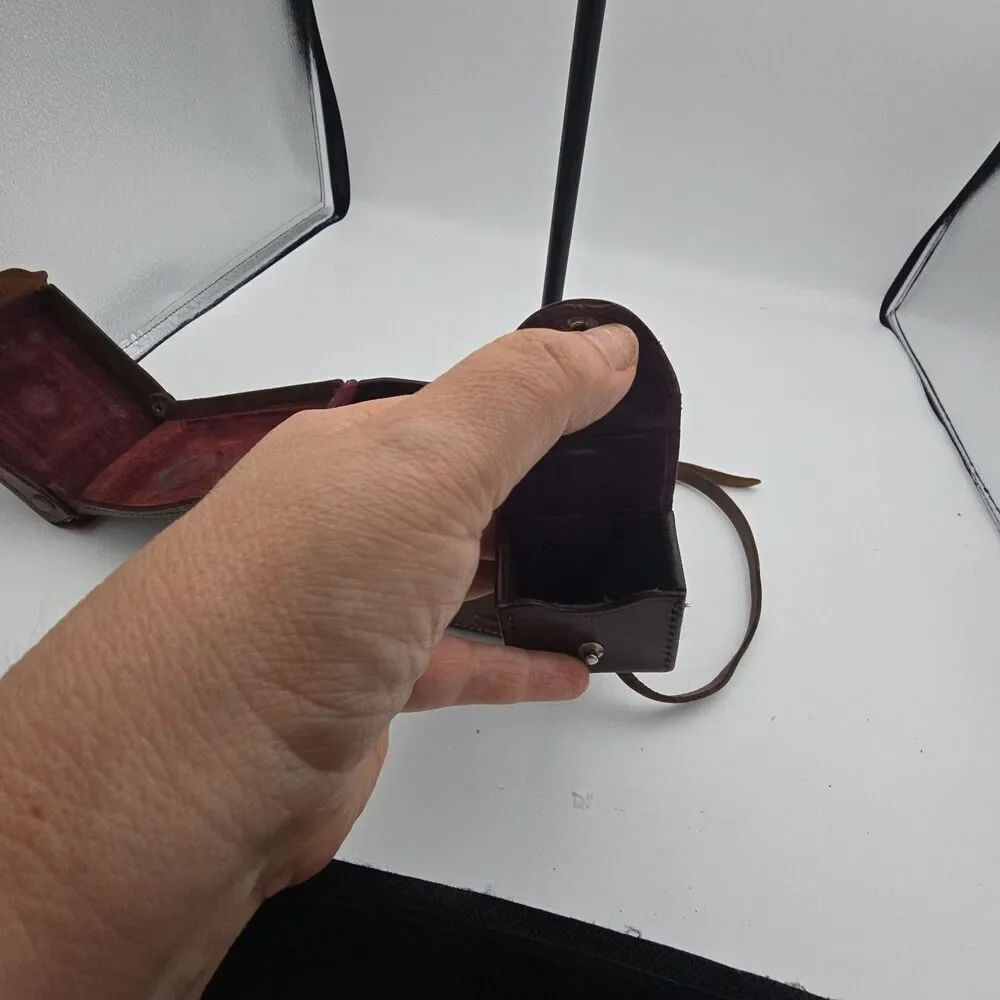 Vintage Elmoflex TLR Camera Leather Ever Ready Case Strap Accessory Pouch Japan